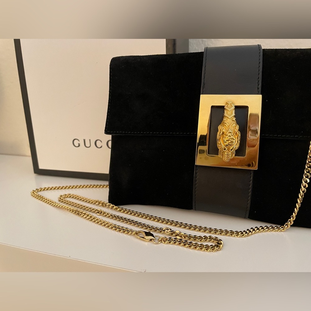 GUCCI Black and Gold Clutch